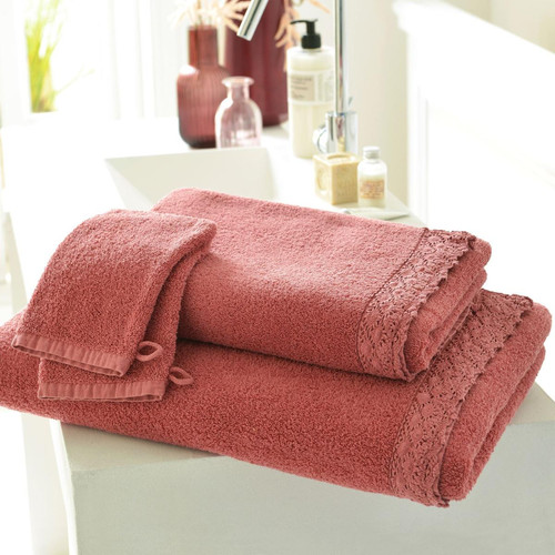Drap de bain en coton éponge VAHINA bois de rose becquet  - Cuisine salle de bain