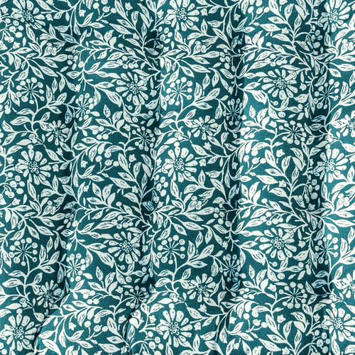 Galette de chaise motifs fleurettes bleu canard FLORA  becquet  - Textile design