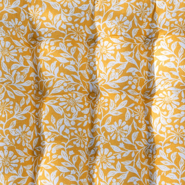 Galette de chaise motifs fleurettes jaune FLORA