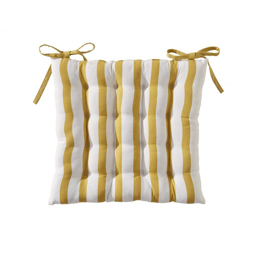 Galette de chaise LISBONNE jaune en coton - becquet - Textile design