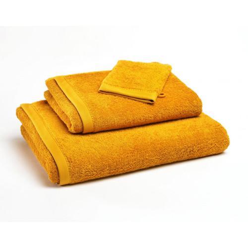Gants de toilette jaune LAUREAT en coton - Gant de toilette