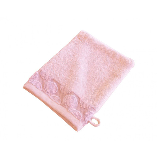 Gants de toilette rose CERCLE en coton becquet  - Gant de toilette