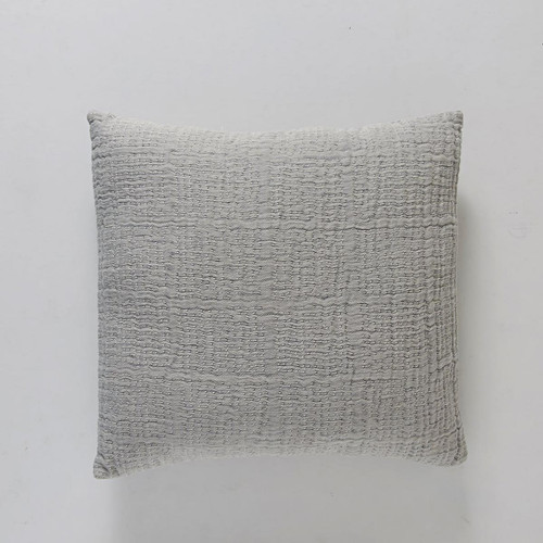 Housse de coussin WELLS gris en gaze de coton - becquet - Textile design
