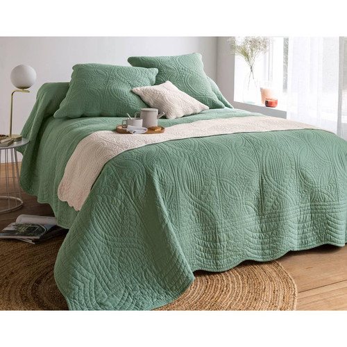 Housse d'oreiller BAILLARGUES vert en coton - becquet - Becquet meuble & déco