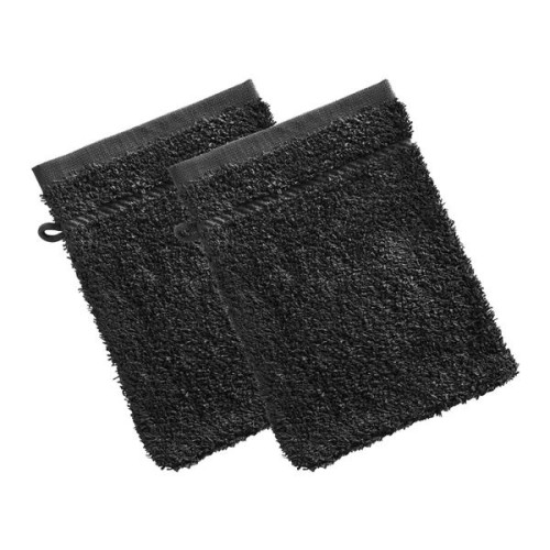 Lot de 2 gants de toilette 420  gris charbon en coton CLAIRE - becquet - Tout le linge de bain