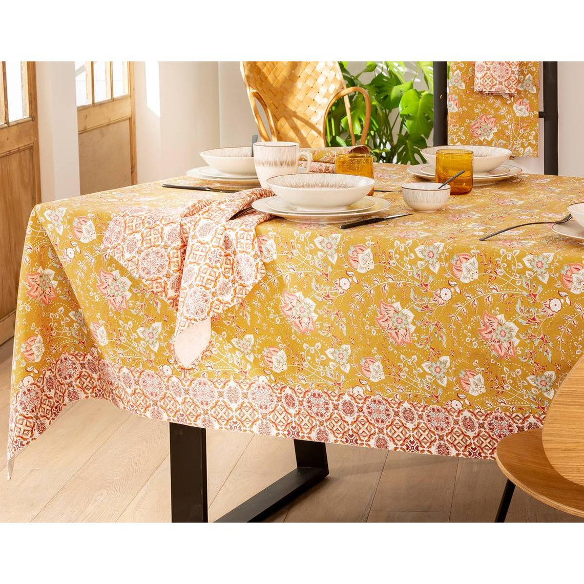 Lot de 4 serviettes de table NAPINDIA multicolore en coton
