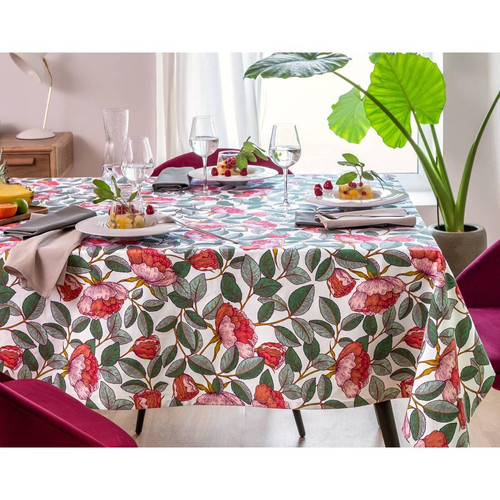 Lot de 4 serviettes de table  NAPROSE rose en coton - becquet - Nappes et serviettes