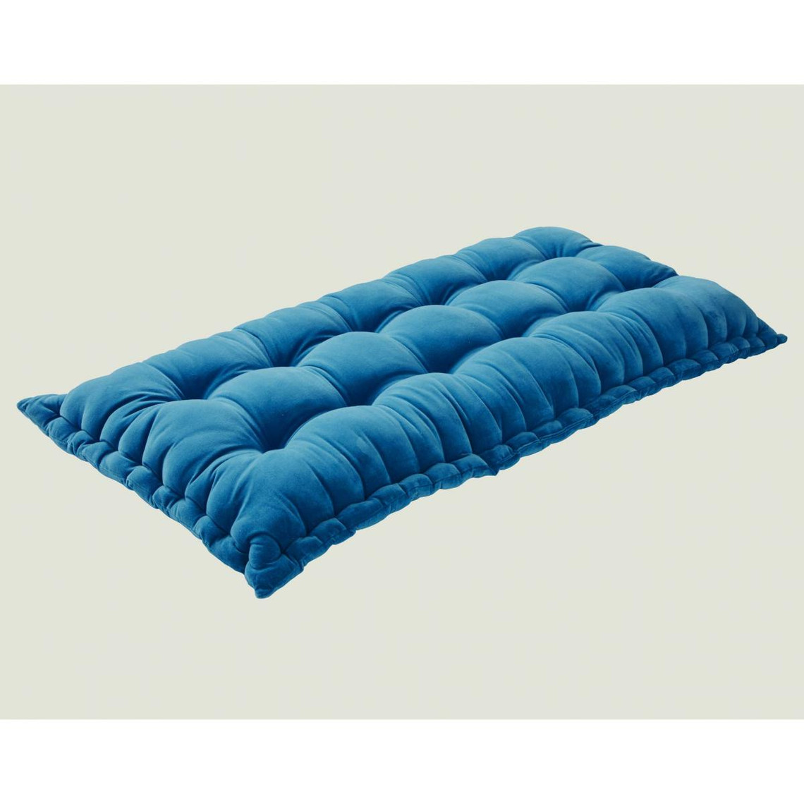 matelas futon en velours ras  bleu orage