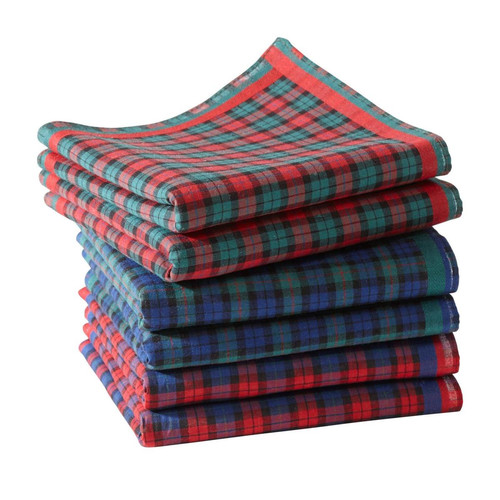 Lot de 6 mouchoirs à motifs en coton EVALYA Multicolore becquet  - Deco cuisine design
