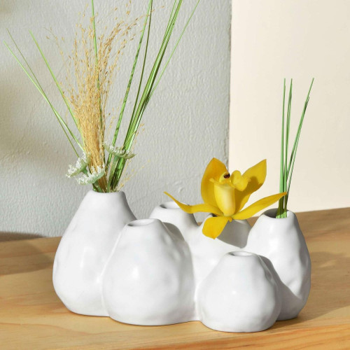 Vase Multifleurs SOLIFLORES Blanc becquet  - Vase ceramique design