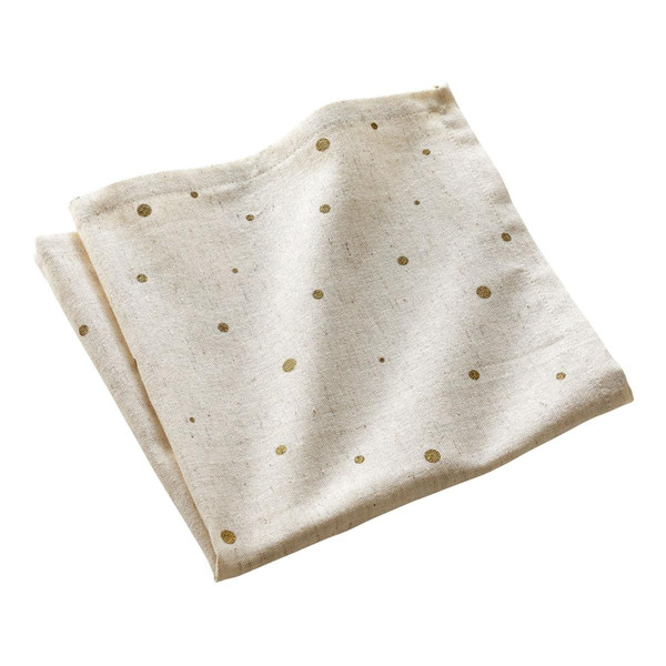 Lot de 4 serviettes de table à imprimée en coton ARTHUR blanc écru