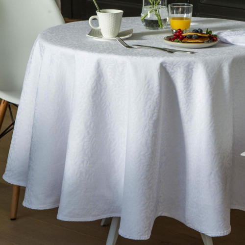 Lot de 3 Serviettes de Table damassé en coton VEGETA Blanc - becquet - Linge de table