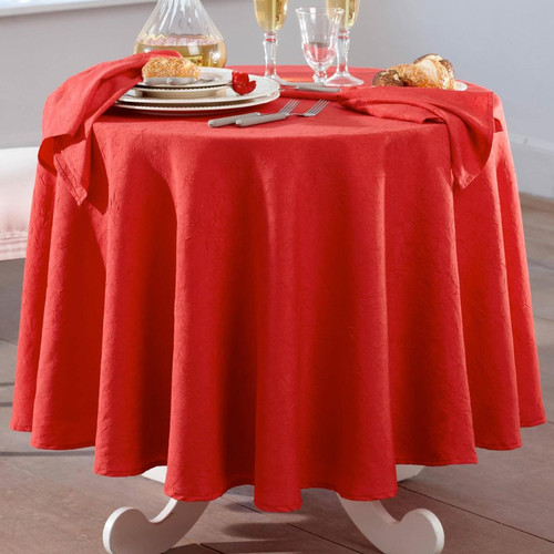 Lot de 3 Serviettes de table effet froissé FONTANA Rouge rubis becquet  - Deco cuisine design