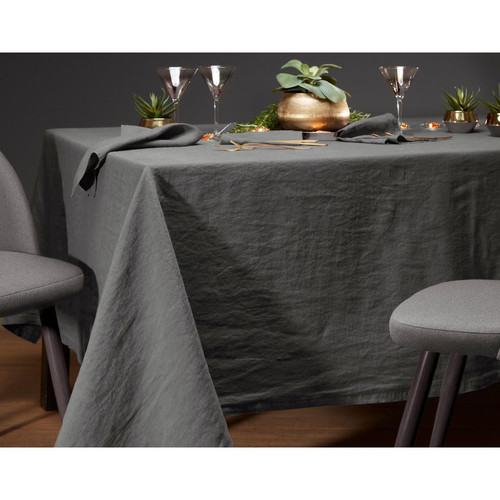 Nappe LINA gris en lin becquet  - Deco cuisine design