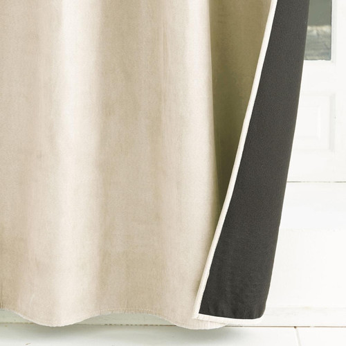 Rideau occultant isolant thermique beige SUEDINE - becquet - Rideaux design