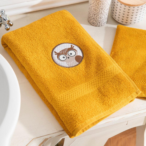 Ensemble serviette et gant de toilette enfant PETITES BETES mimosa - becquet - Tout le linge de bain