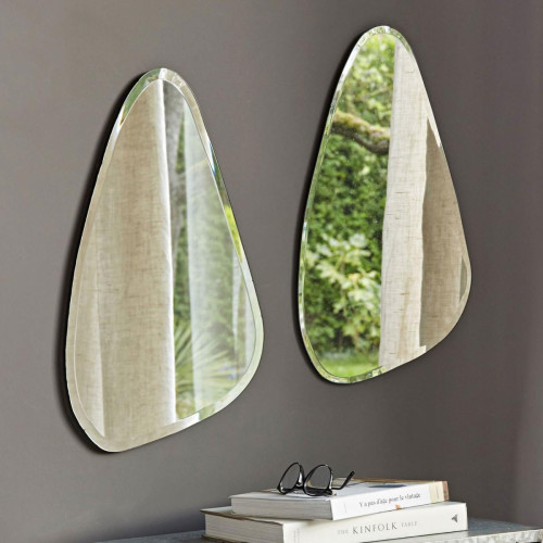 Miroir Bizeauté à Reflet long en Verre - becquet - Miroir rond ovale design
