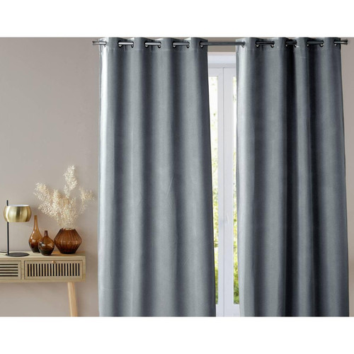 Rideau  INTIME gris en polyester - becquet - Déco et luminaires