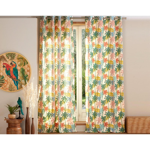 Rideau OASIS multicolore en coton - becquet - Textile design