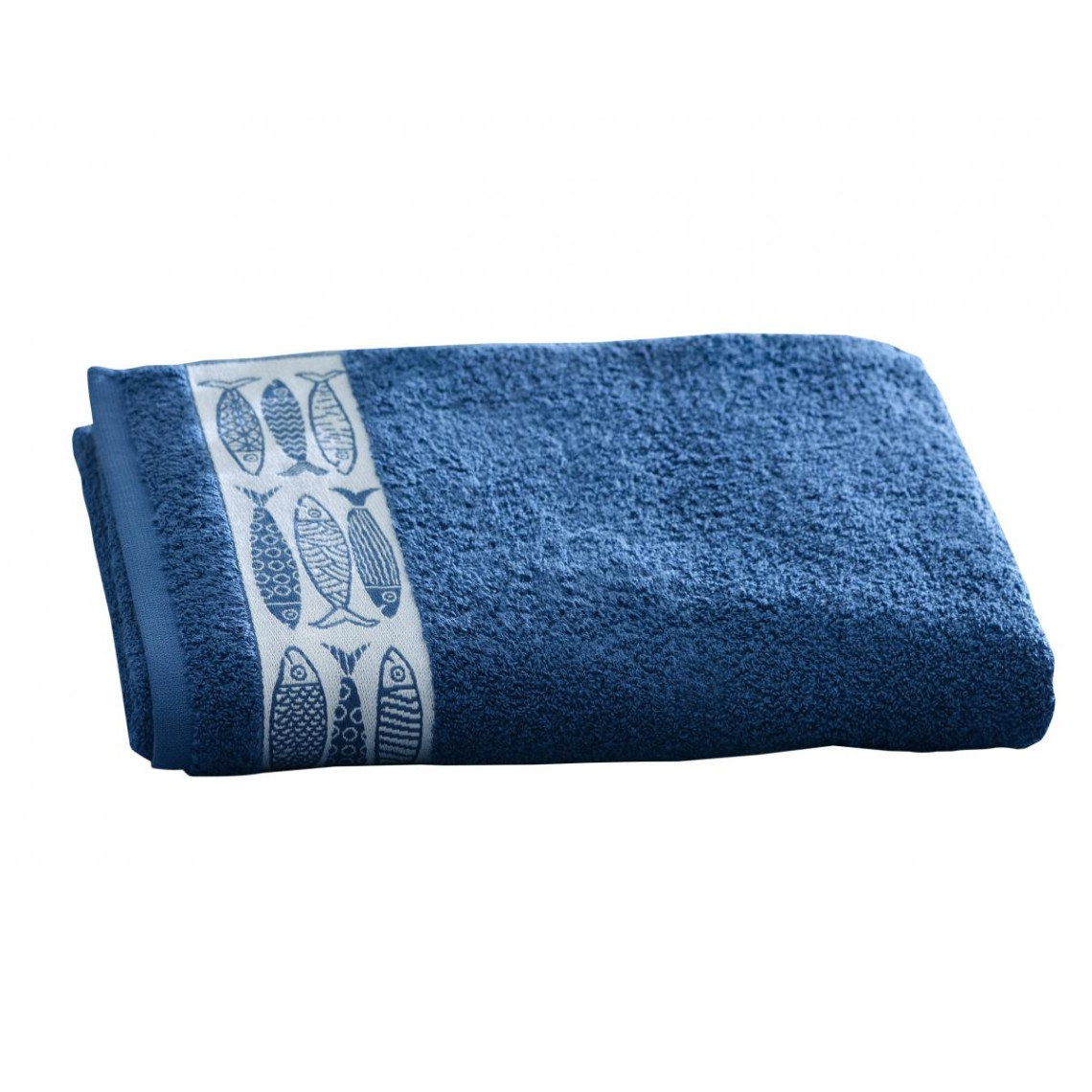 Serviette de bain SARDINETTE bleue en coton