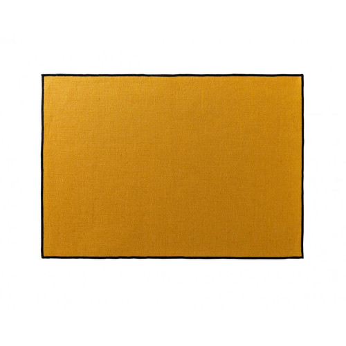 Sets de table BORGO jaune en lin becquet  - Set chemin de table