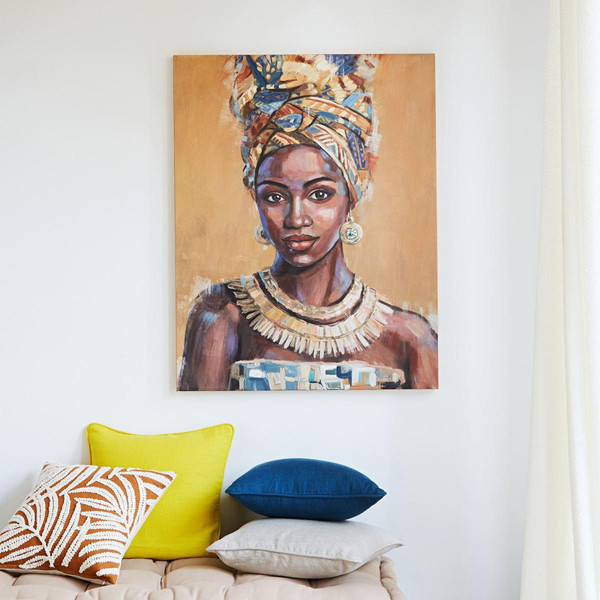 Tableau femme africaine Louga Ocre