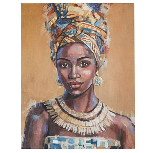 Tableau femme africaine Louga Ocre