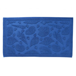 Tapis de bain CRUSTACE bleu en coton