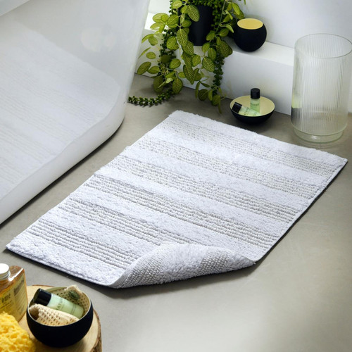 Tapis de bain coton épais double face blanc LUIS - becquet - Cuisine salle de bain becquet