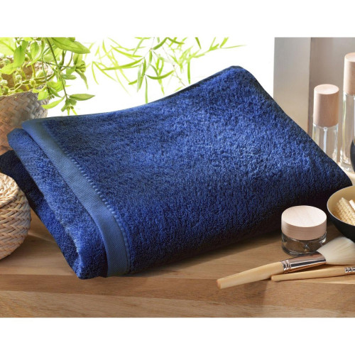 Drap de bain bleu Orage LAUREAT en coton - Serviette draps de bain