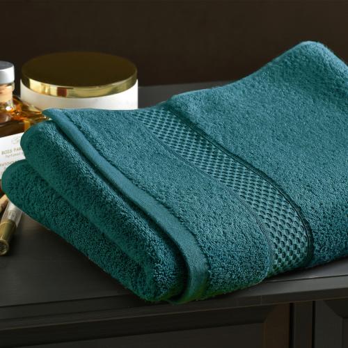Drap de bain en coton AIRDROP Vert Paon - becquet - Nouveautes deco design