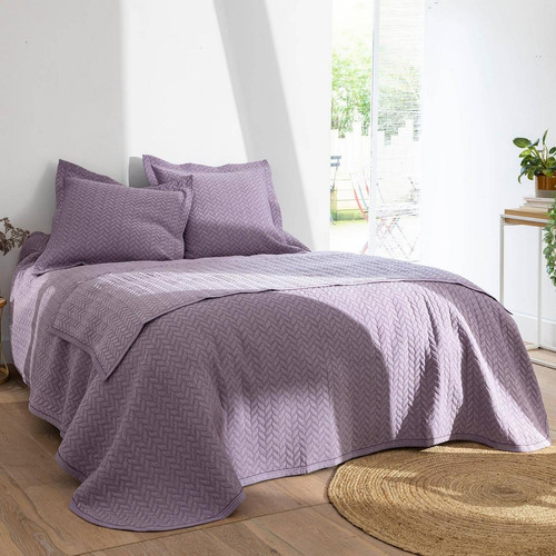 Edredons violet en coton JUDITE   - becquet - Chambre lit