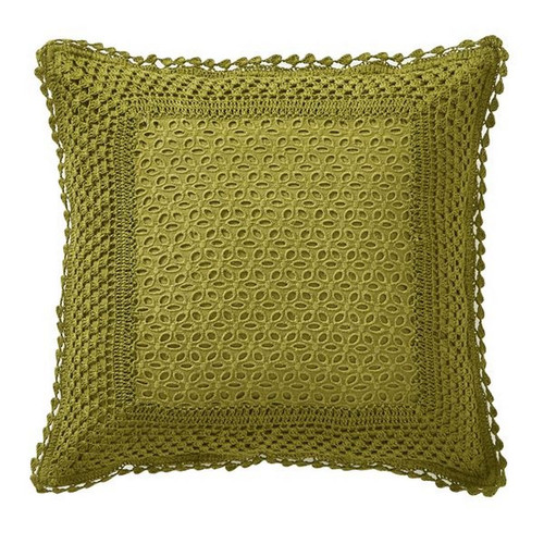 Housse d'oreiller vert kaki en coton SANDRA   - becquet - Déco et luminaires