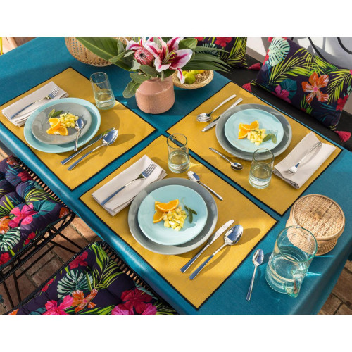 Lot de 4 sets de table BORGO -  jaune safran becquet  - Promos deco design 20 a 30
