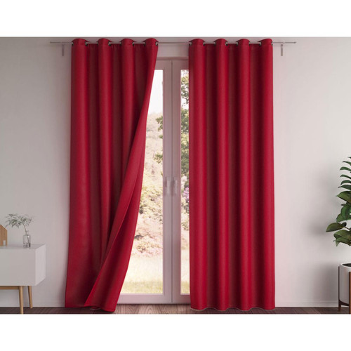 Rideau occultant lumière NEW NOLAN 140x240 Rouge - becquet - Textile design
