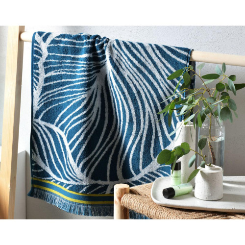 Serviette de bain coton 450g/m² EUCALYPTUS - bleu canard becquet  - Serviette draps de bain
