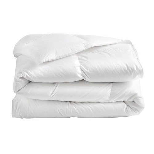 Couette satinée à carreaux enveloppe 100% coton Blanc des vosges  - Chambre lit