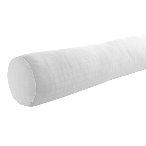 Traversin satiné à carreaux enveloppe 100% coton Blanc des vosges  - Lit design et ensemble literie