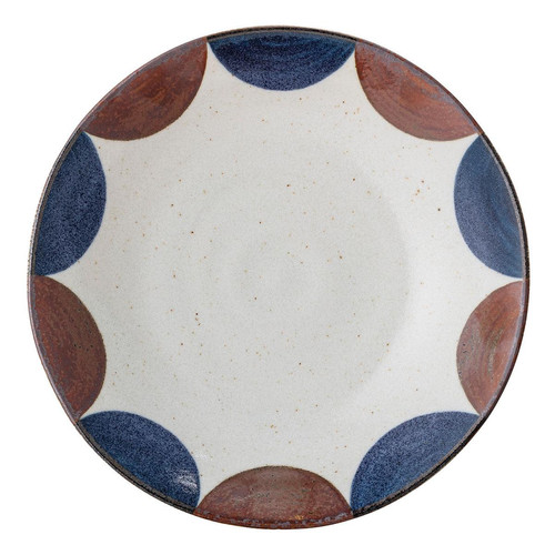 Assiette de Service CAMELIA Bleu Rouge En Porcelaine - Vaisselle design