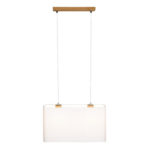 Lampe pendante 2xE27 Max.40W Chêne huilé/PVC transparent/Blanc Cadre