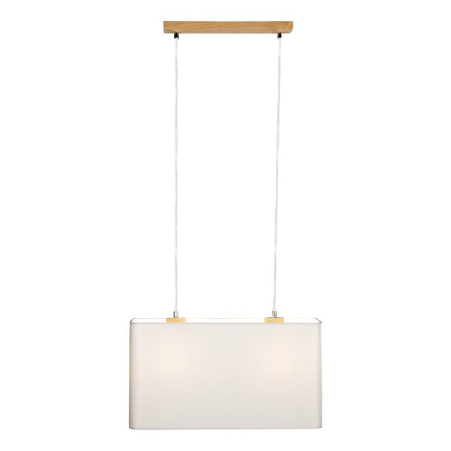 Lampe pendante 2xE27 Max.40W Chêne huilé/PVC transparent/Gris Cadre