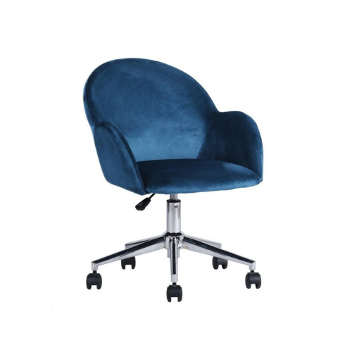 Chaise de bureau ajustable chiozza en velours Bleu Calicosy  - Edition Authentique Rangement Meuble