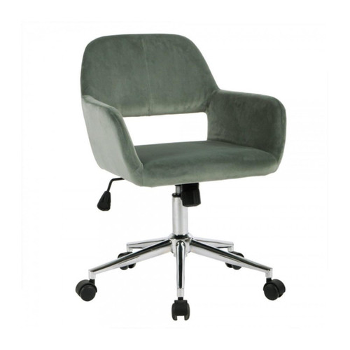 Chaise de bureau ajustable Ross en velours Vert Calicosy  - Edition Authentique Rangement Meuble