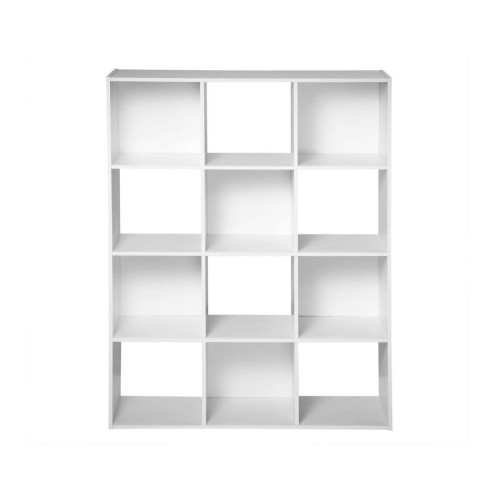 Meuble à 12 cases en bois Blanc Calicosy  - Meuble bibliotheque design