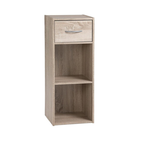Meuble à 3 cases et 1 tiroir en bois Blanc Calicosy  - Meuble bibliotheque design