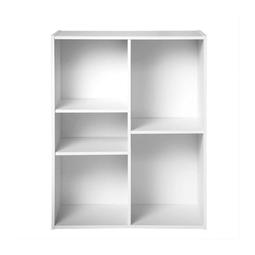 Meuble à 5 cases en bois blanc Calicosy  - Meuble bibliotheque design