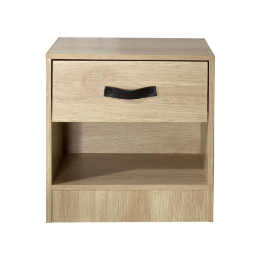 Table de chevet 1 tiroir et 1 niche en bois Beige Calicosy  - Edition Authentique Chambre Lit