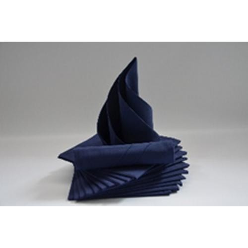 Lot de 12 serviettes de table carré en coton bleu marine Calitex  - Nappes et serviettes