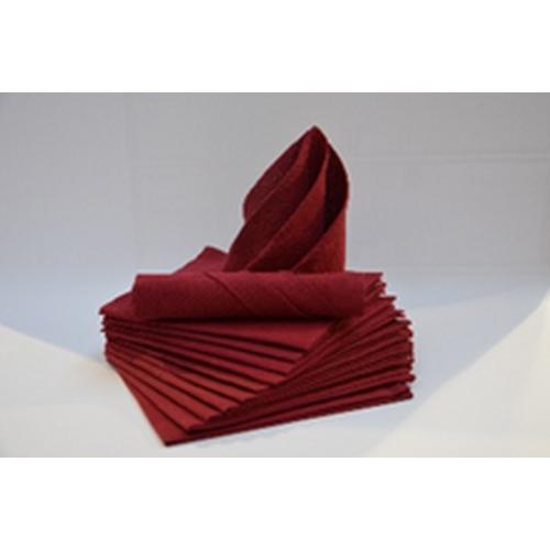 Lot de 12 serviettes de table carré en coton bourgogne Calitex  - Nappes et serviettes