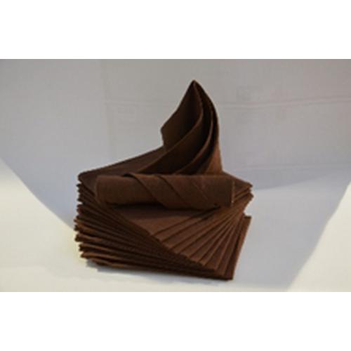 Lot de 12 serviettes de table carré en coton chocolat Calitex  - Deco cuisine design